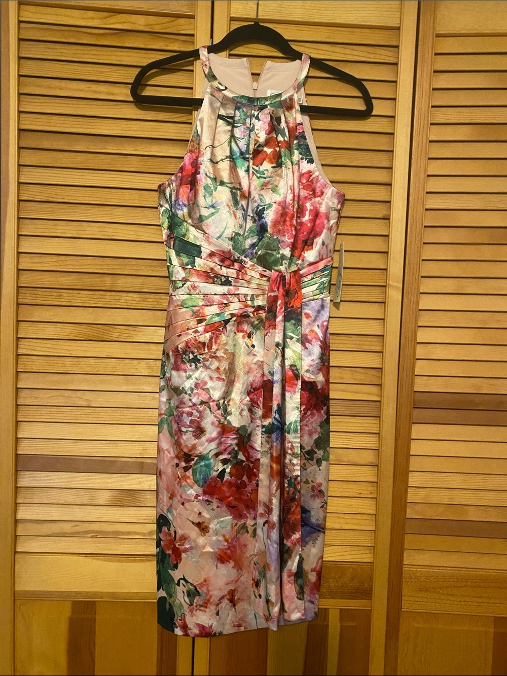 NWT Eliza J  Floral Halter Dress. Pink, Green, Size 6